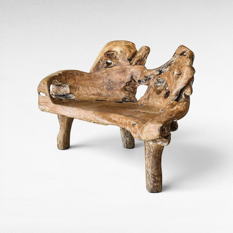 TEAK WOOD BENCH - Chora Mykonos