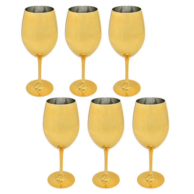 GOLD MIRROR GLASSWARE SET OF 6