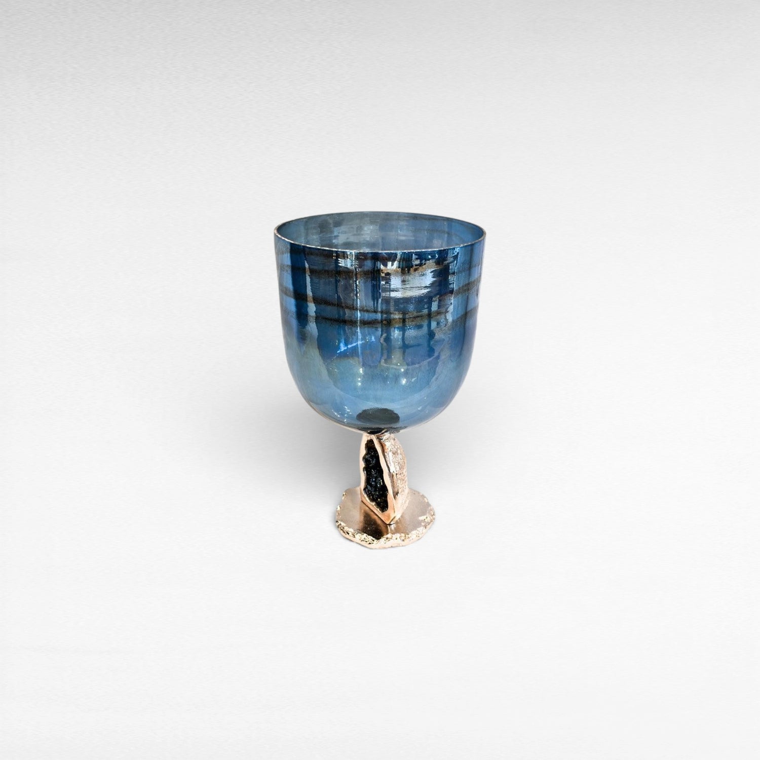 GLASS ALUMINIUM CANDLE HOLDER - Chora Mykonos