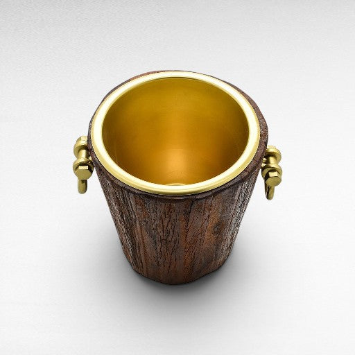 ROUGH WOOD ICE BUCKET NATURAL - Chora Mykonos