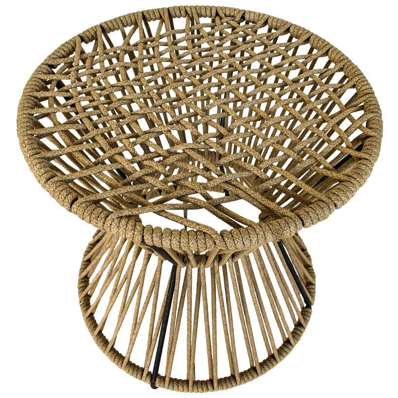 METAL AND NATURAL ROPE SIDE TABLE 60x60x60cm - Chora Mykonos