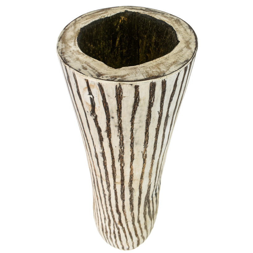 PALM POT WHITEWASH medium