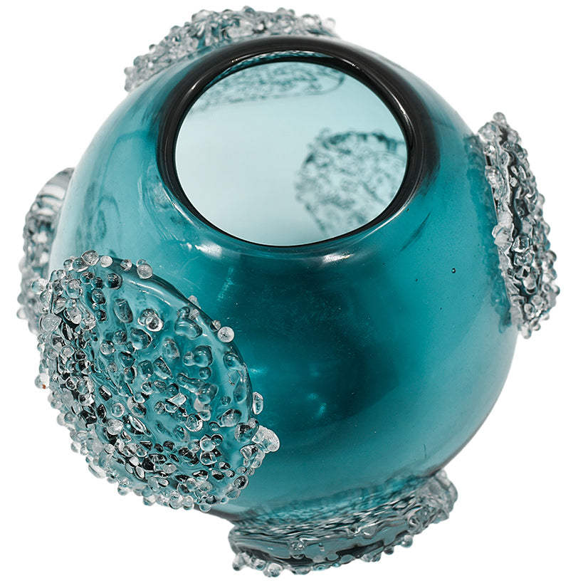 CRYSTAL BLUE / CLEAR SPHERICAL BOWL