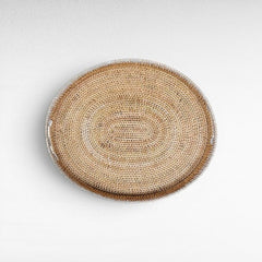 TRAY OVAL RATTAN SET OF 3 - Chora Mykonos