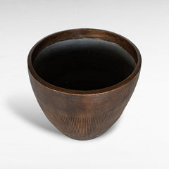 TERACOTTA POT WITH DARK BROWN FINISH - Chora Mykonos
