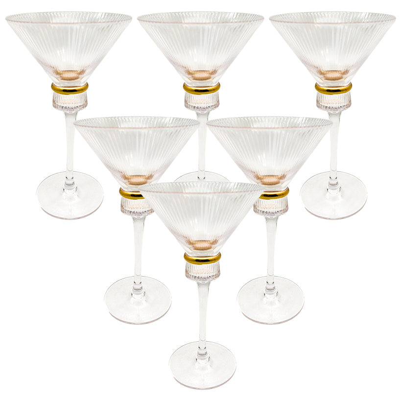 CASINO GLASSES SET OF 6 CLEAR