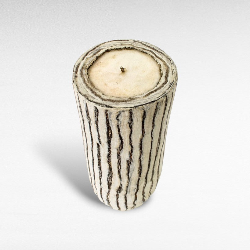 PALM POT CANDLE WHITE WASH 40 X 20