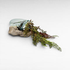 HANGING GLASS ON TEAK ROOT - Chora Mykonos