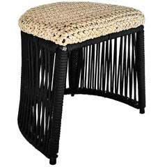 ROPE STOOL BLACK AND NATURAL - Chora Mykonos