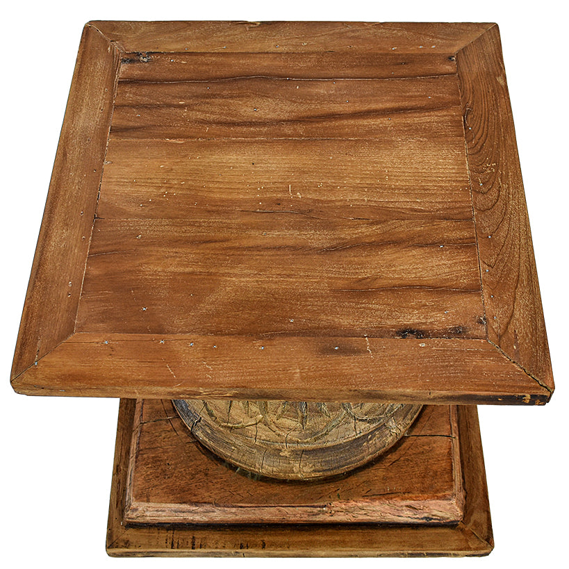 TEAK WOOD SIDE TABLE NATURAL W45 |D45 |H40 CM
