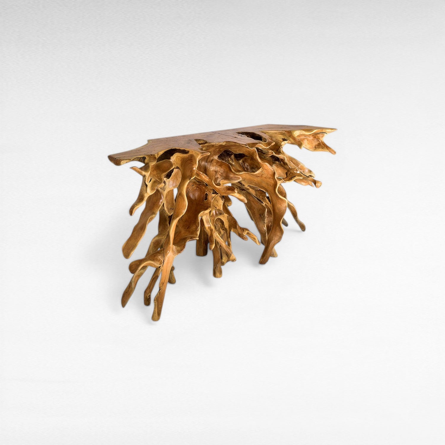 TEAK WOOD ROOT WITH GLASS NATURAL COLOR W150 |D43 |H80 CM