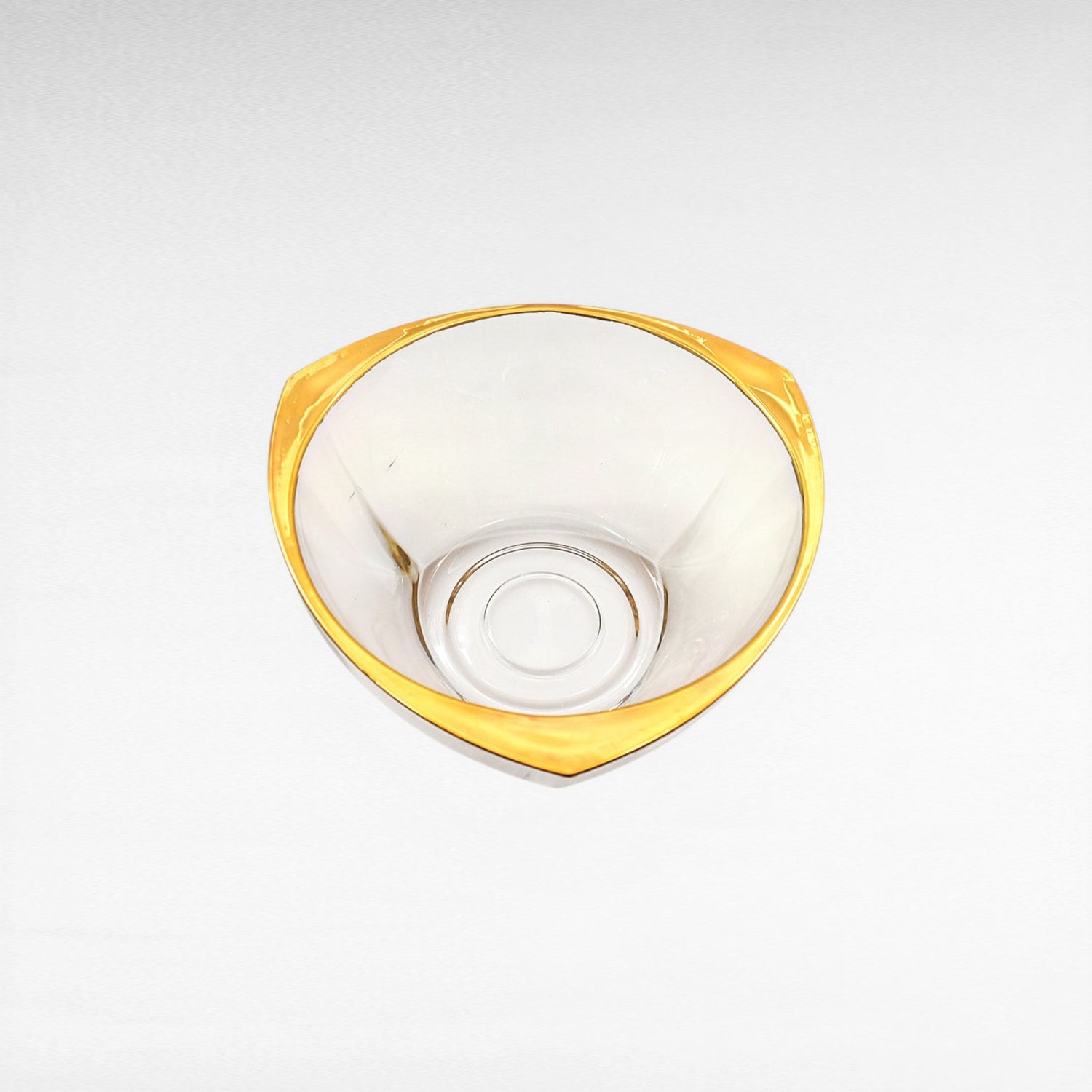 CRYSTAL AND GOLD SERVING BOWL