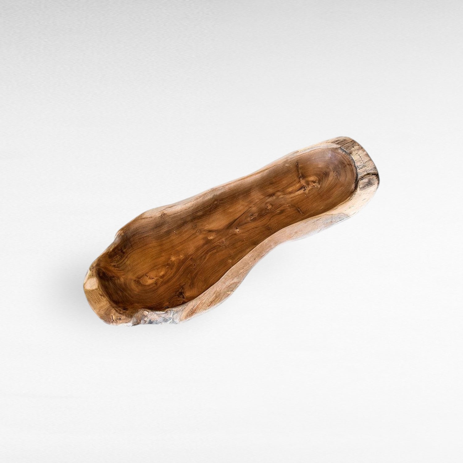 LONG TEAK BOWL ONE OF A KIND - Chora Mykonos