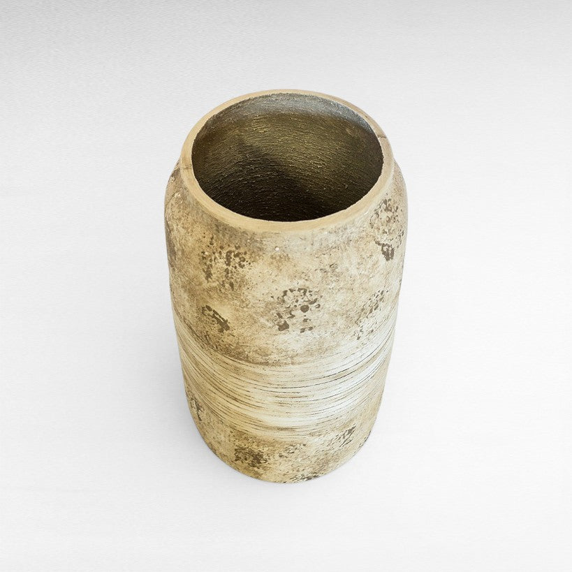 TERRACOTTA AGED NATURAL ANTIQUE PLANTER W40 |D40 |H70 CM