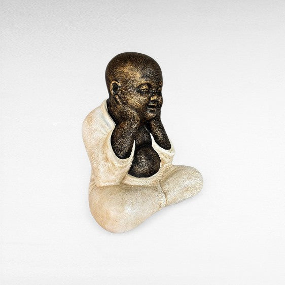 SITTING SHAOLIN WHITE H.40 CM - Chora Mykonos