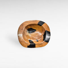 TEAK BOWL BLACK RESIN BLACK 30x25x9cm - Chora Mykonos