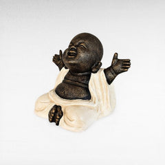 HAPPY MONK WHITE 40 CM H - Chora Mykonos