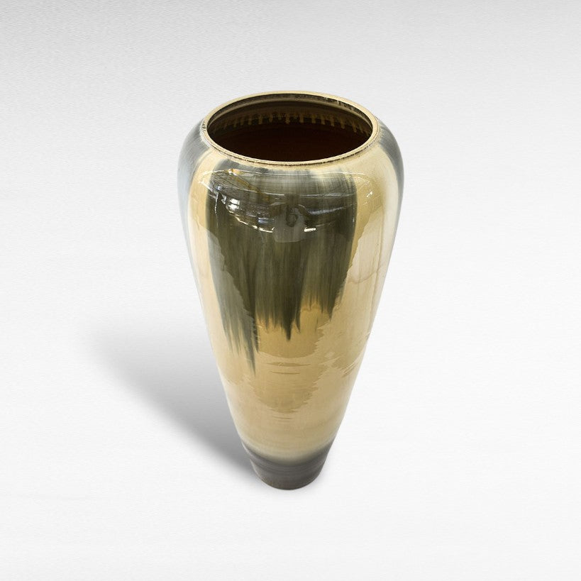 CERAMIC PLANTER WITH ENAMEL PAINTING W40 |D40 |H120 CM
