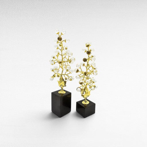 TREES WITH TRANSPARENT QUARTZ SET OF 2