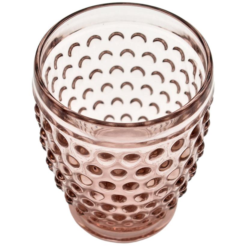 BABY PINK BUBBLE WATER GLASS 300 ML 9x9x11cm - Chora Mykonos