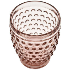 BABY PINK BUBBLE WATER GLASS 300 ML 9x9x11cm - Chora Mykonos