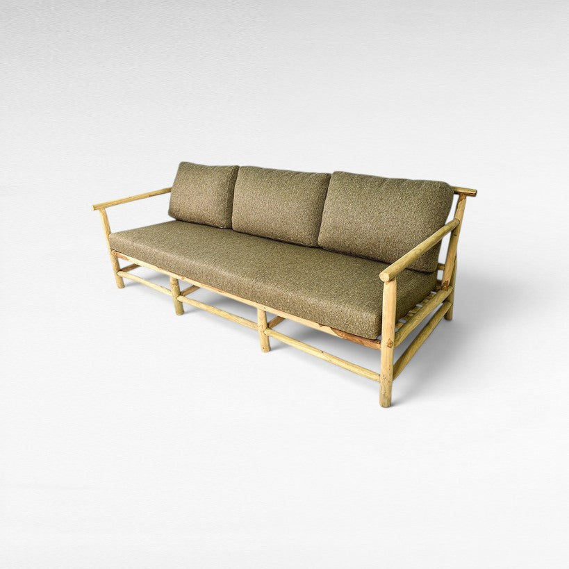 TEAK WOOD SOFA SET WITH 2 ARMCHAIRS