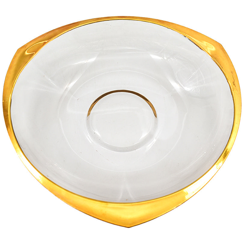 Elegant Crystal & Gold Serving Bowl – Timeless Centerpiece for Any Occasion