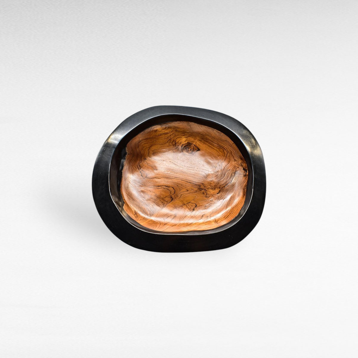 TEAK BOWL BLACK RESIN BLACK 33x34x6cm - Chora Mykonos
