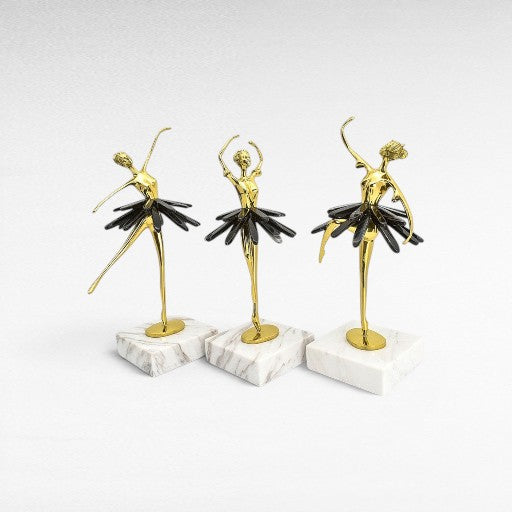 BALLERINAS WITH BLACK ONYX SET OF 3