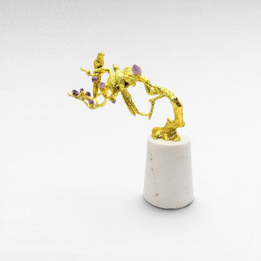 SINGING BIRD ON AMETHYST TREE