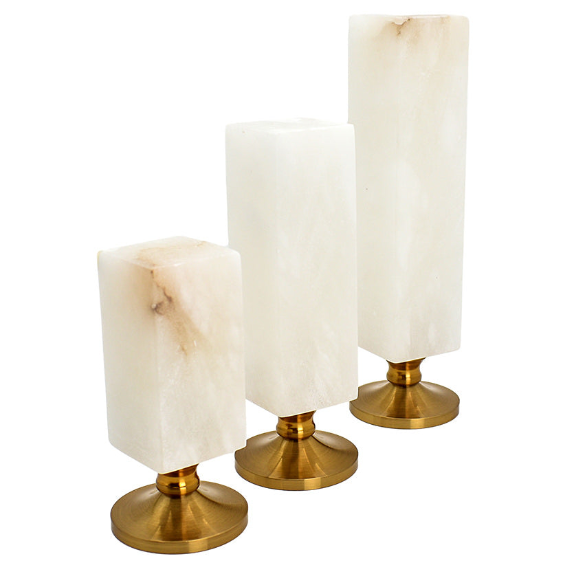 MARBLE CANDLE HOLDER SET OF 3