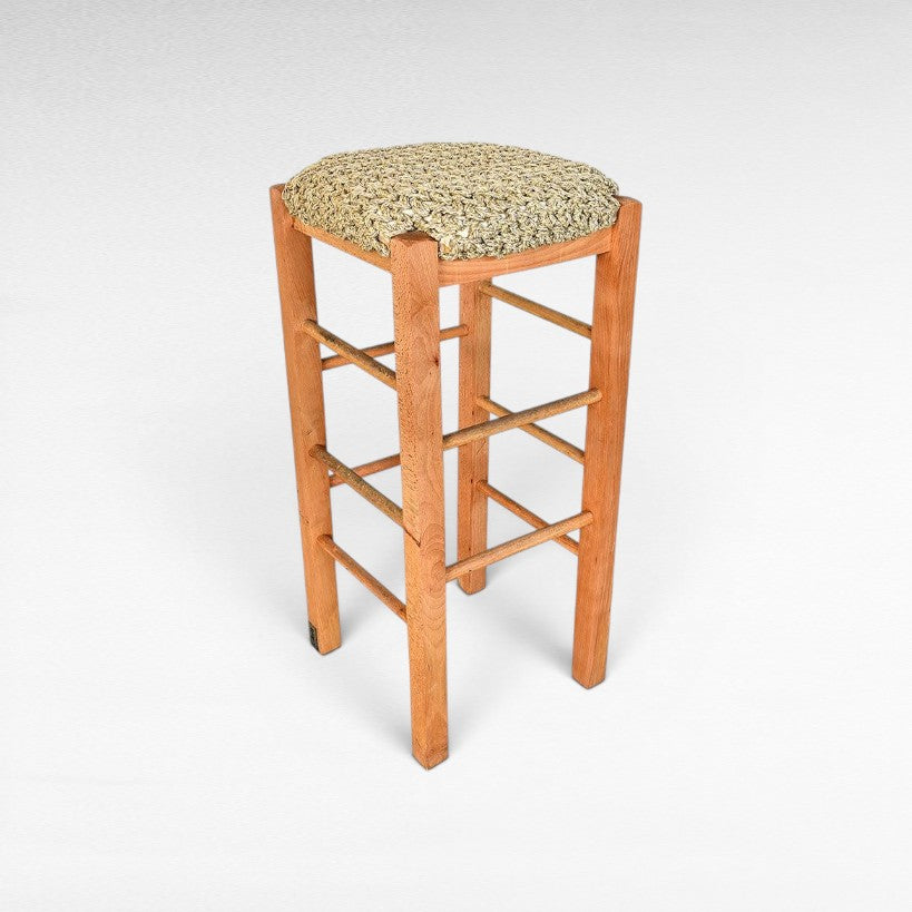 WOOD & ROPE NATURAL BAR STOOL 40x40x80 - Chora Mykonos