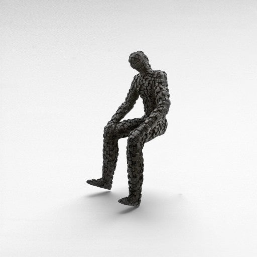 SITTED THINKING MAN BLACK