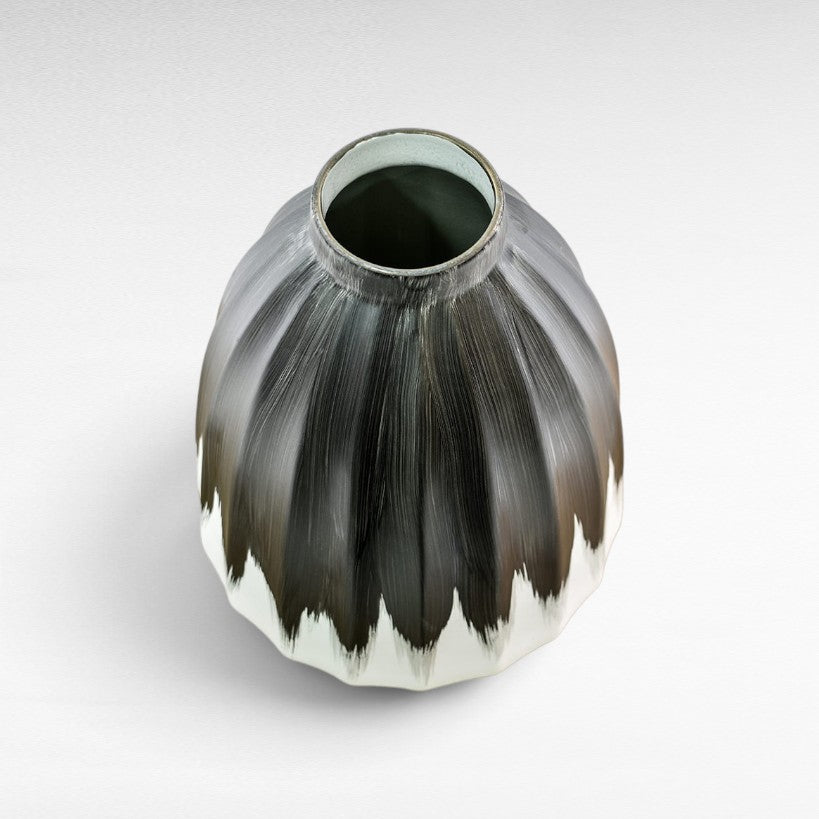 VASE PORCELAIN BLACK & WHITE Φ27 |H34 CM