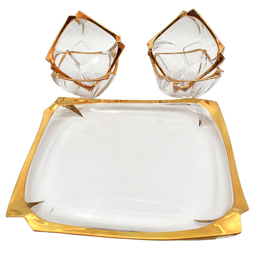 CRYSTAL CLEAR / GOLD TRAY