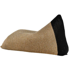 POUF ROPE NATURAL AND BLACK 150x75x70cm - Chora Mykonos