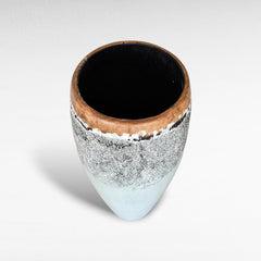 WOODEN PLANTER WITH GREY TONES - Chora Mykonos