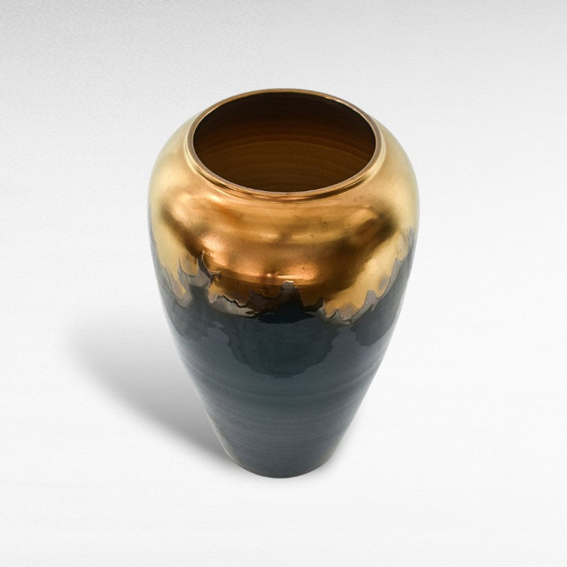 CERAMIC PLANTER WITH ENAMEL PAINTING Φ40 |Η60 CM