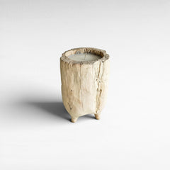 CANDLE TEAK WOOD BLEACHED 40x40x40cm - Chora Mykonos