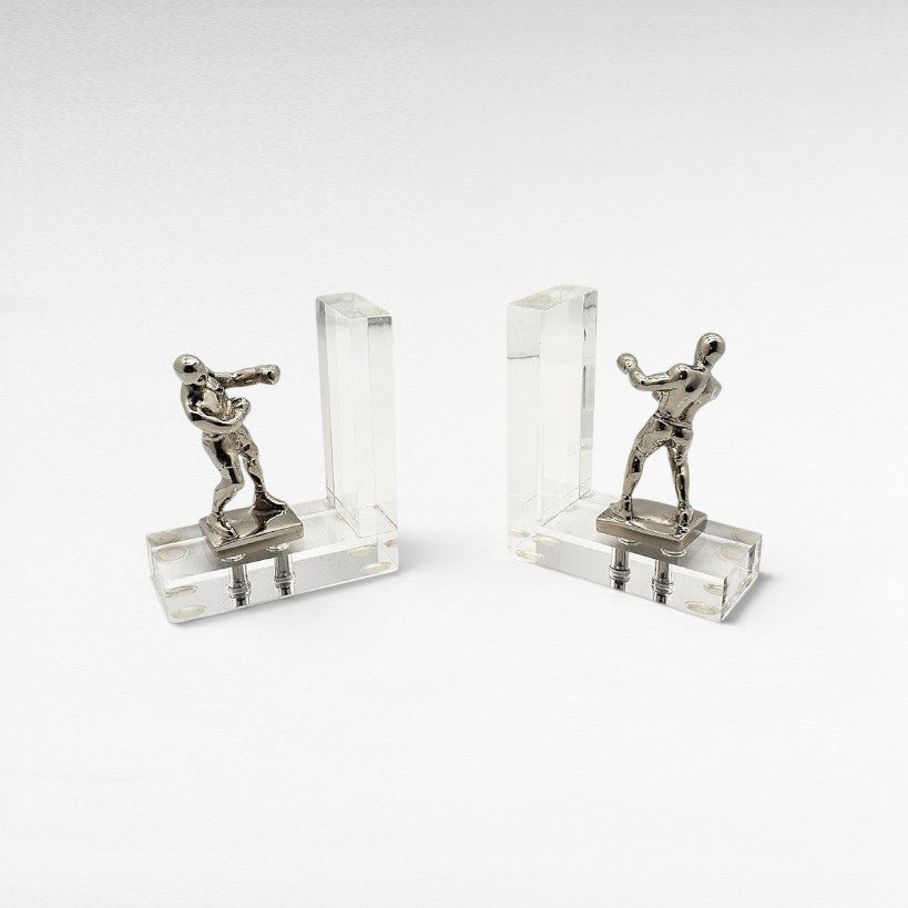 BOXER BOOKEND ACRYLIC WITH SHINY NICKEL FINISH - Chora Mykonos