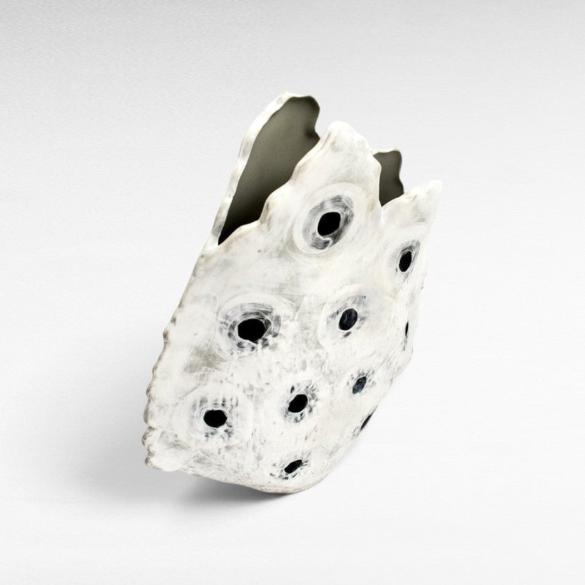 VASE PORCELAIN BLACK & WHITE W33 |D10 |H37 CM