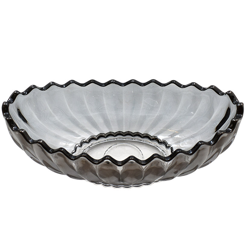 Grey Flower Serving Bowl – Elegant Dining Centerpiece