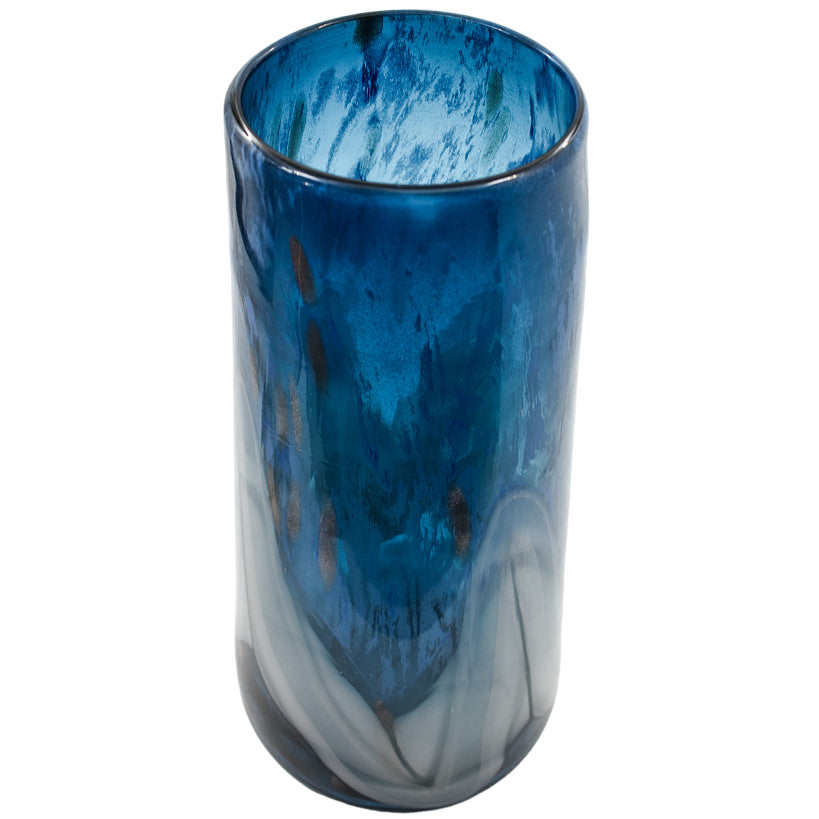 BLUE PATTERN CRYSTAL VASE