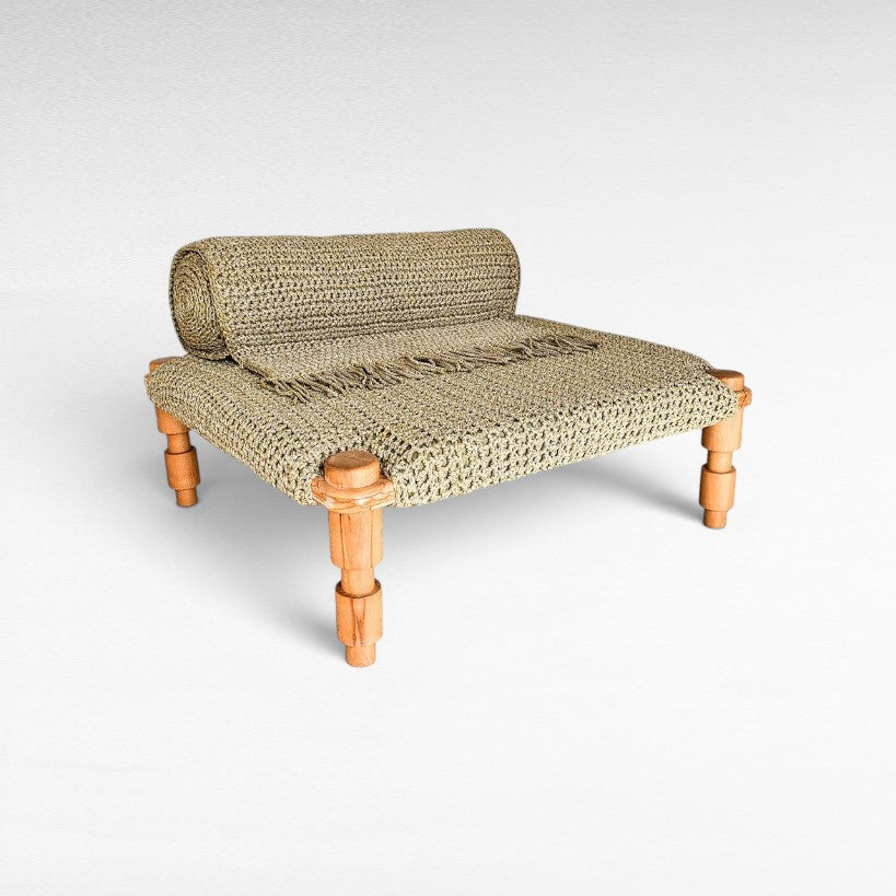 SOFA ROPE & WOOD NATURAL 120x105 x70 - Chora Mykonos