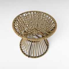 METAL AND NATURAL ROPE SIDE TABLE 60x60x60cm - Chora Mykonos