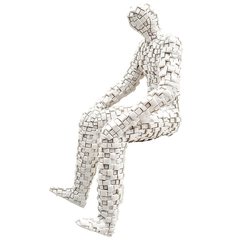 SITTED THINKING MAN WHITE