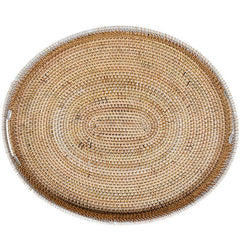 TRAY OVAL RATTAN SET OF 3 - Chora Mykonos