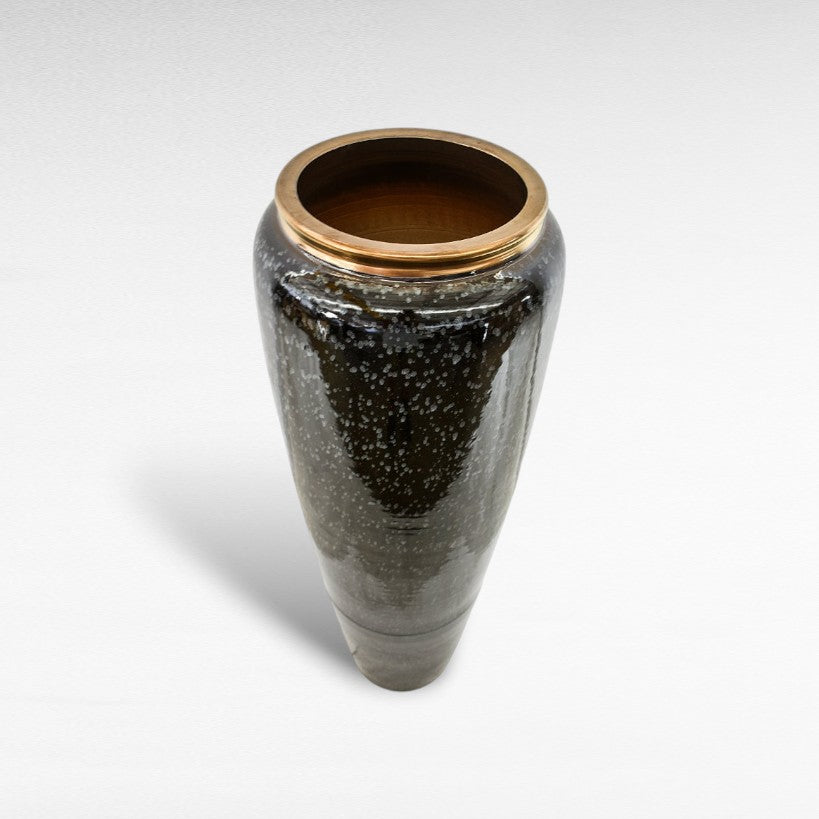 CERAMIC PLANTER WITH ENAMEL PAINTING Φ40 |Η120 CM