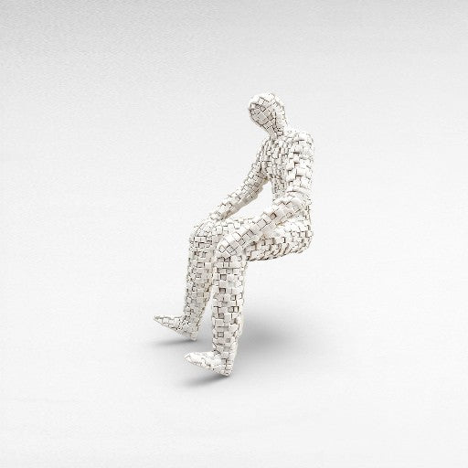 SITTED THINKING MAN WHITE
