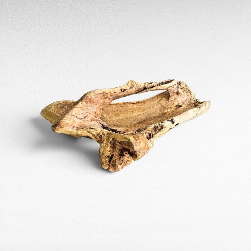 DECOR TRAY WOOD NATURAL 85x60x30cm - Chora Mykonos